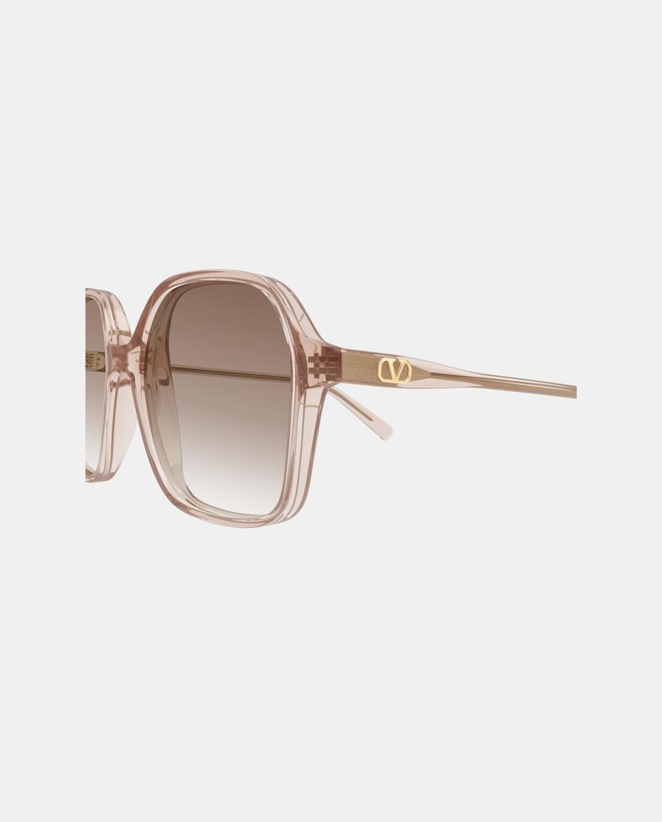 Imagen 3 de Gafas de sol VG0018S de mujer rectangular en acetato con lente degradada - Valentino - Beige Beige