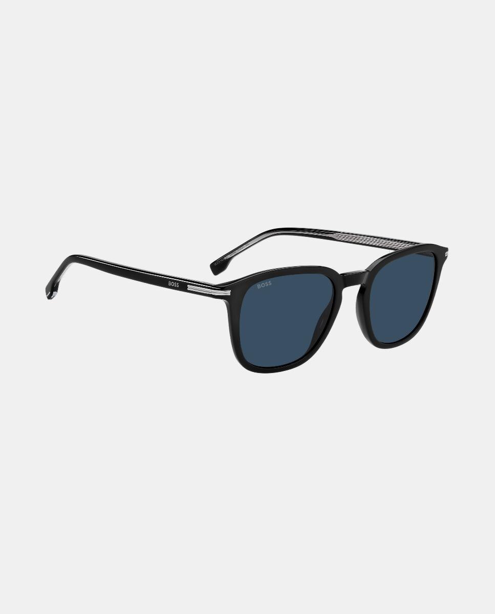 Gafas de sol de hombre ovalada en acetato - Boss - Negro Negro-3