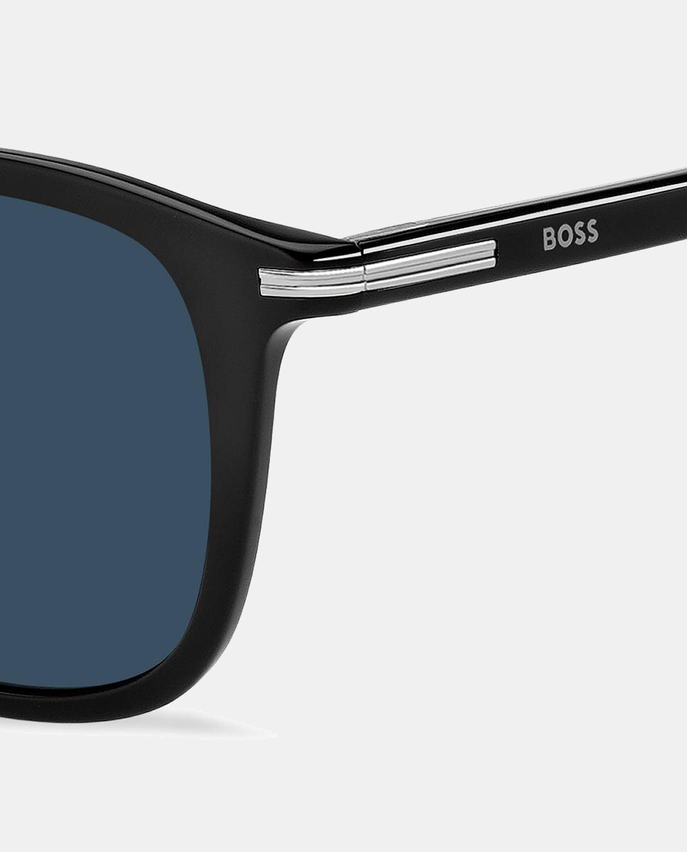 Gafas de sol de hombre ovalada en acetato - Boss - Negro Negro-4