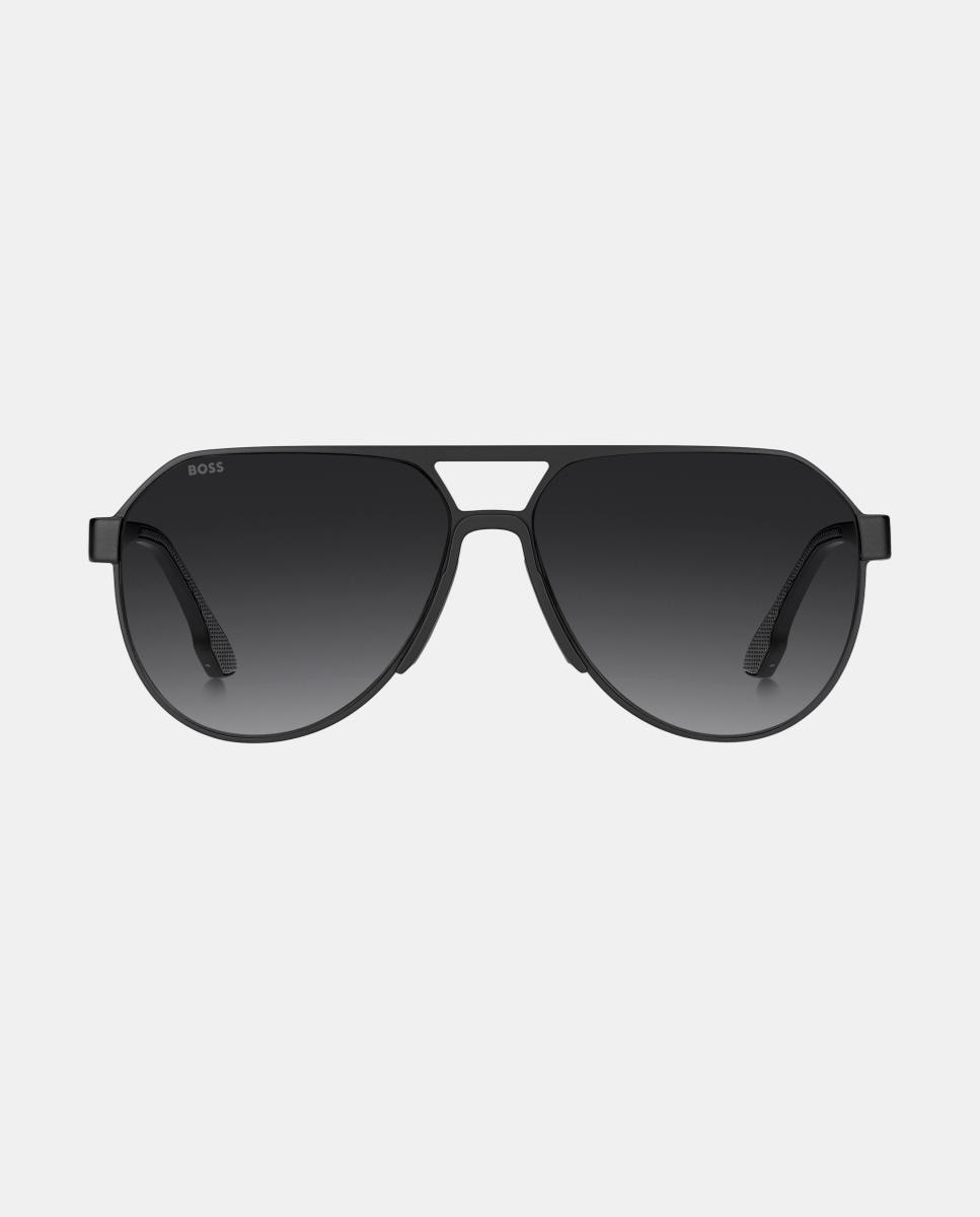 Imagen 0 de Gafas de sol BOSS 1989/S de hombre piloto en metal con lente degradada Negro