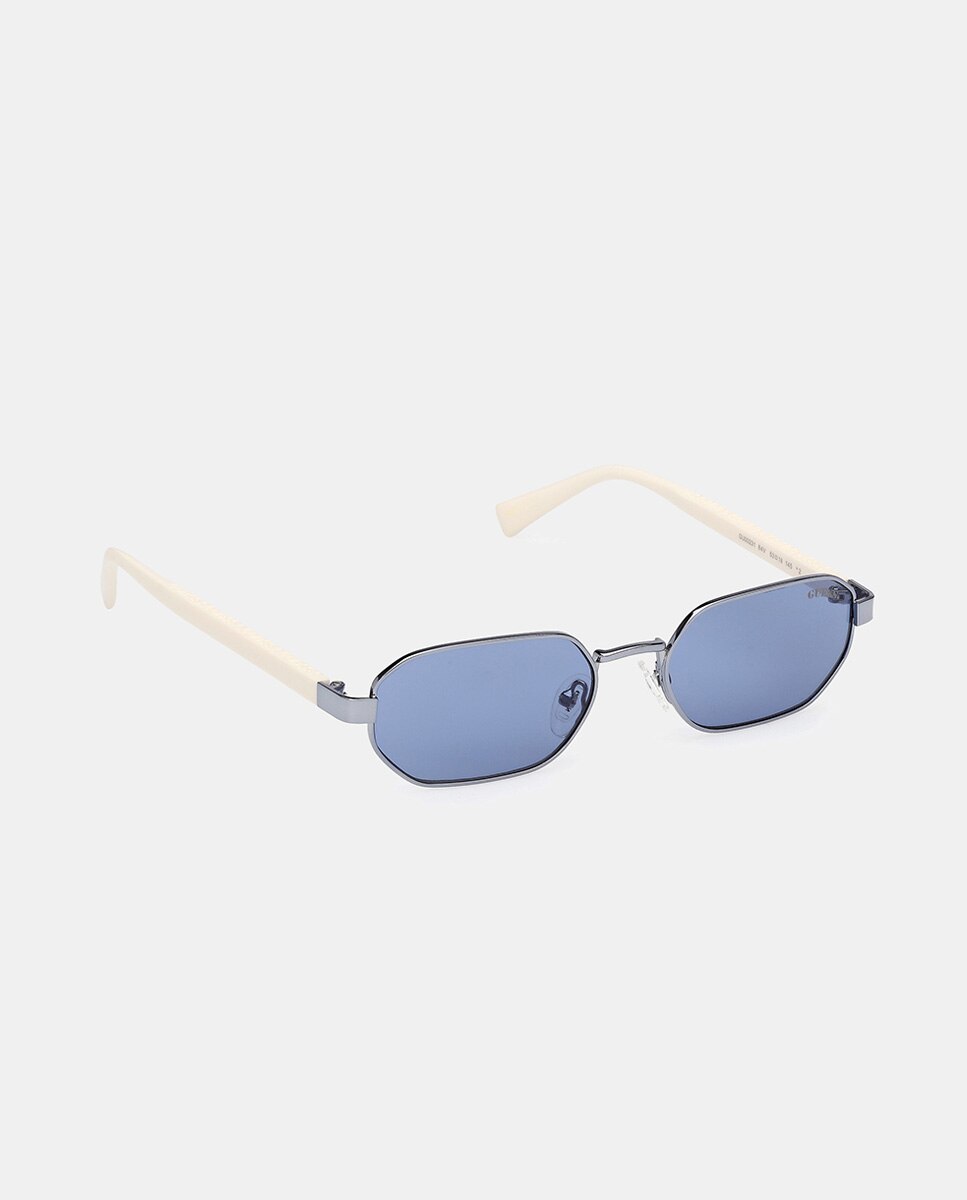 Gafa de sol unisex geométrica metalica - Guess - Azul Azul-2
