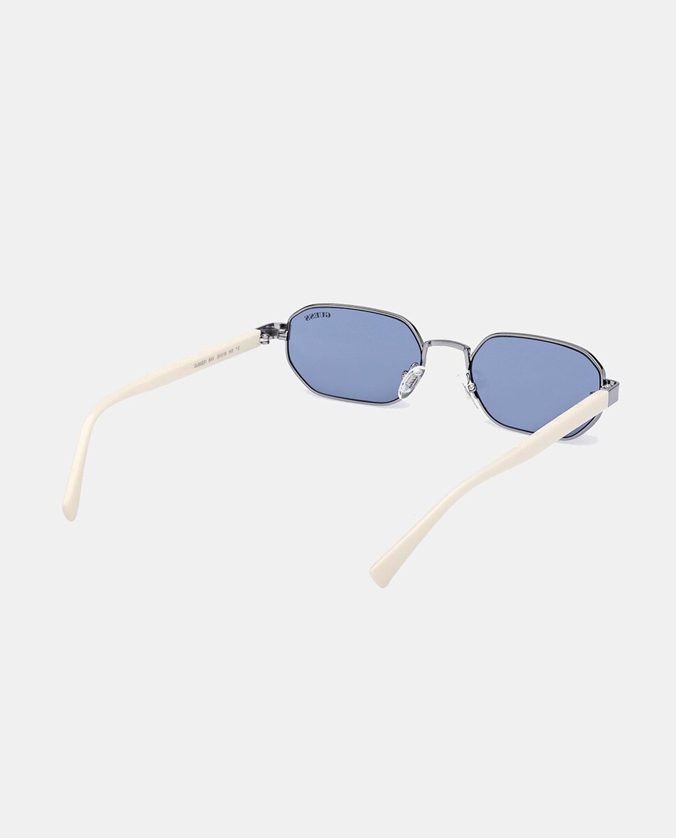 Gafa de sol unisex geométrica metalica - Guess - Azul Azul-4
