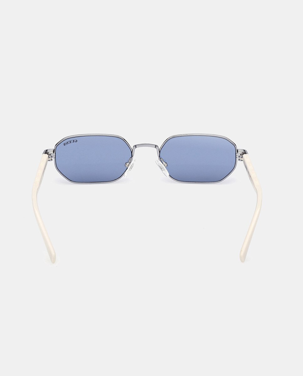 Gafa de sol unisex geométrica metalica - Guess - Azul Azul-5