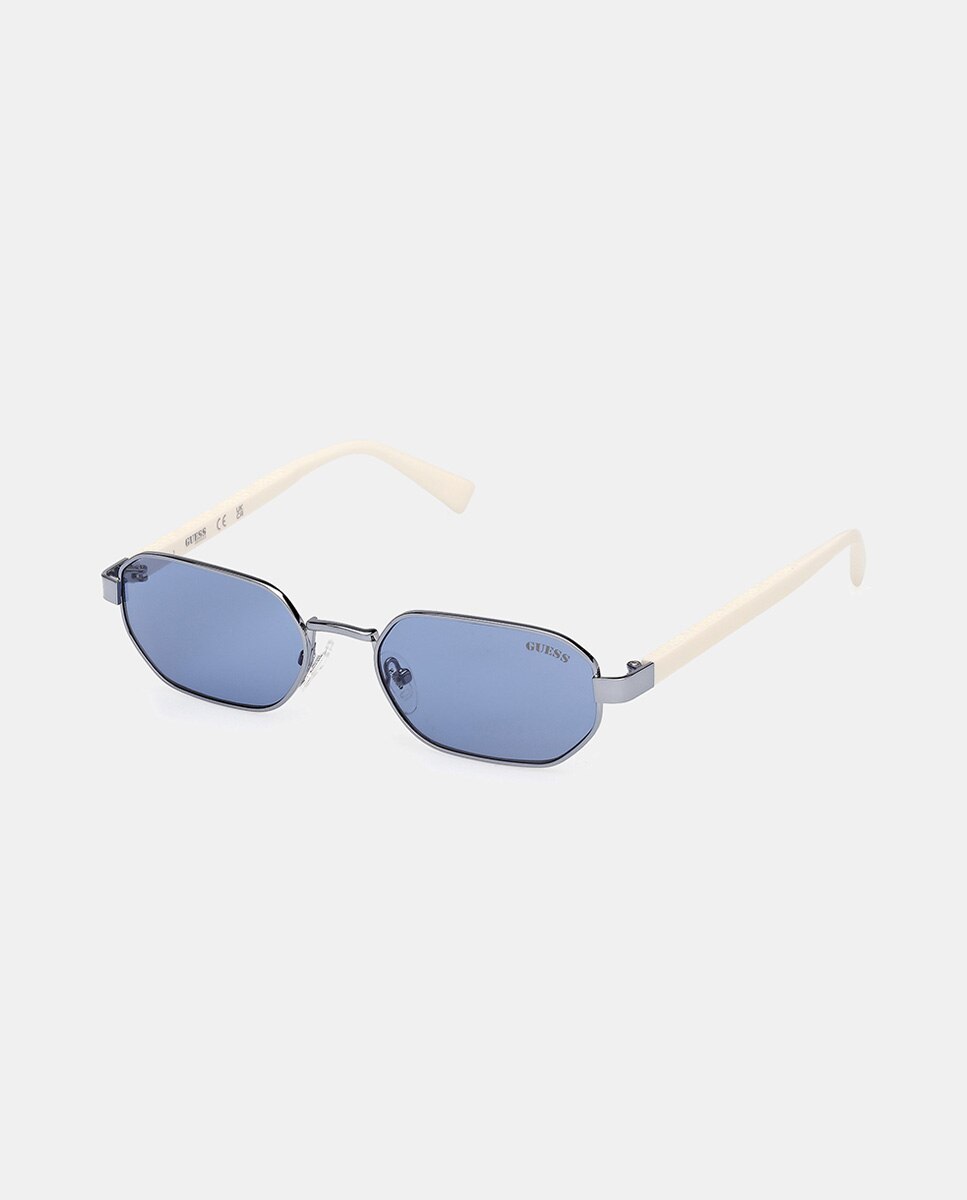 Gafa de sol unisex geométrica metalica - Guess - Azul Azul-6