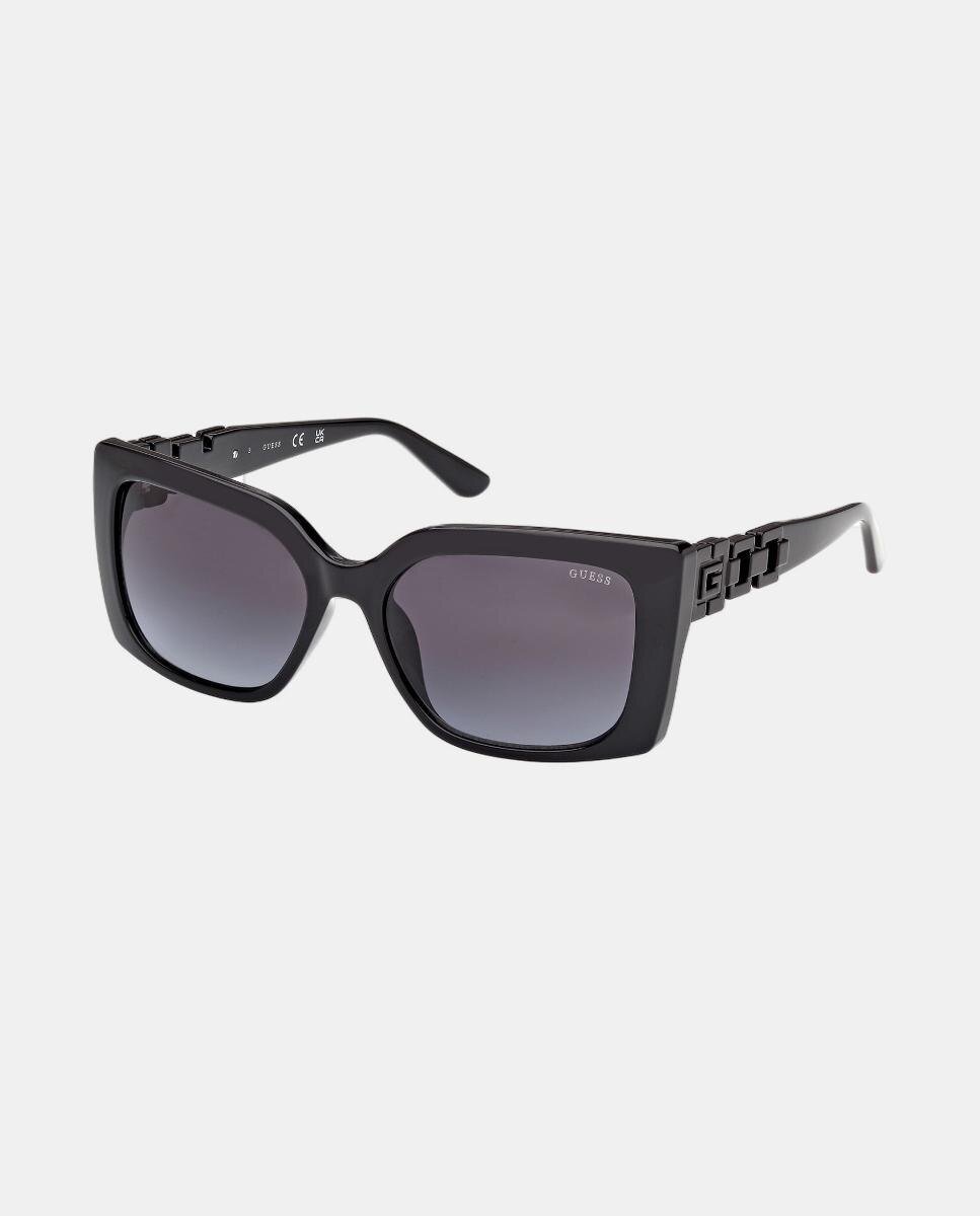Óculos de sol retangulares em vidro injetado com lentes degradê Preto-2