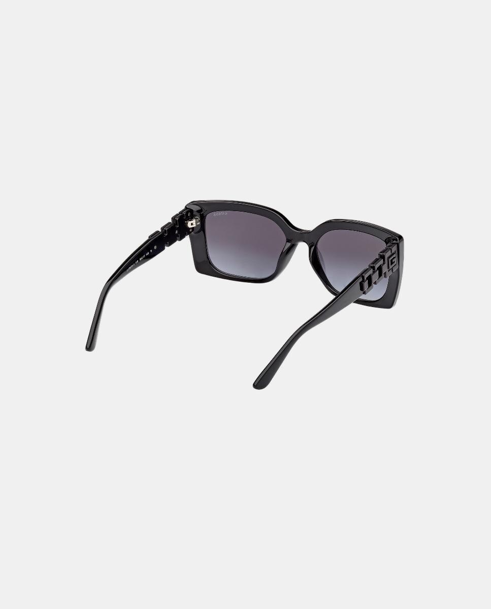 Óculos de sol retangulares em vidro injetado com lentes degradê Preto-5