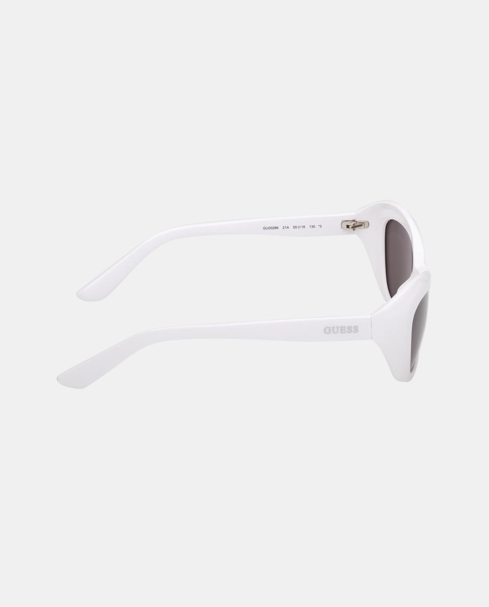 Gafa de sol de mujer ojo de gato en inyectado - Guess - Blanco Blanco-7