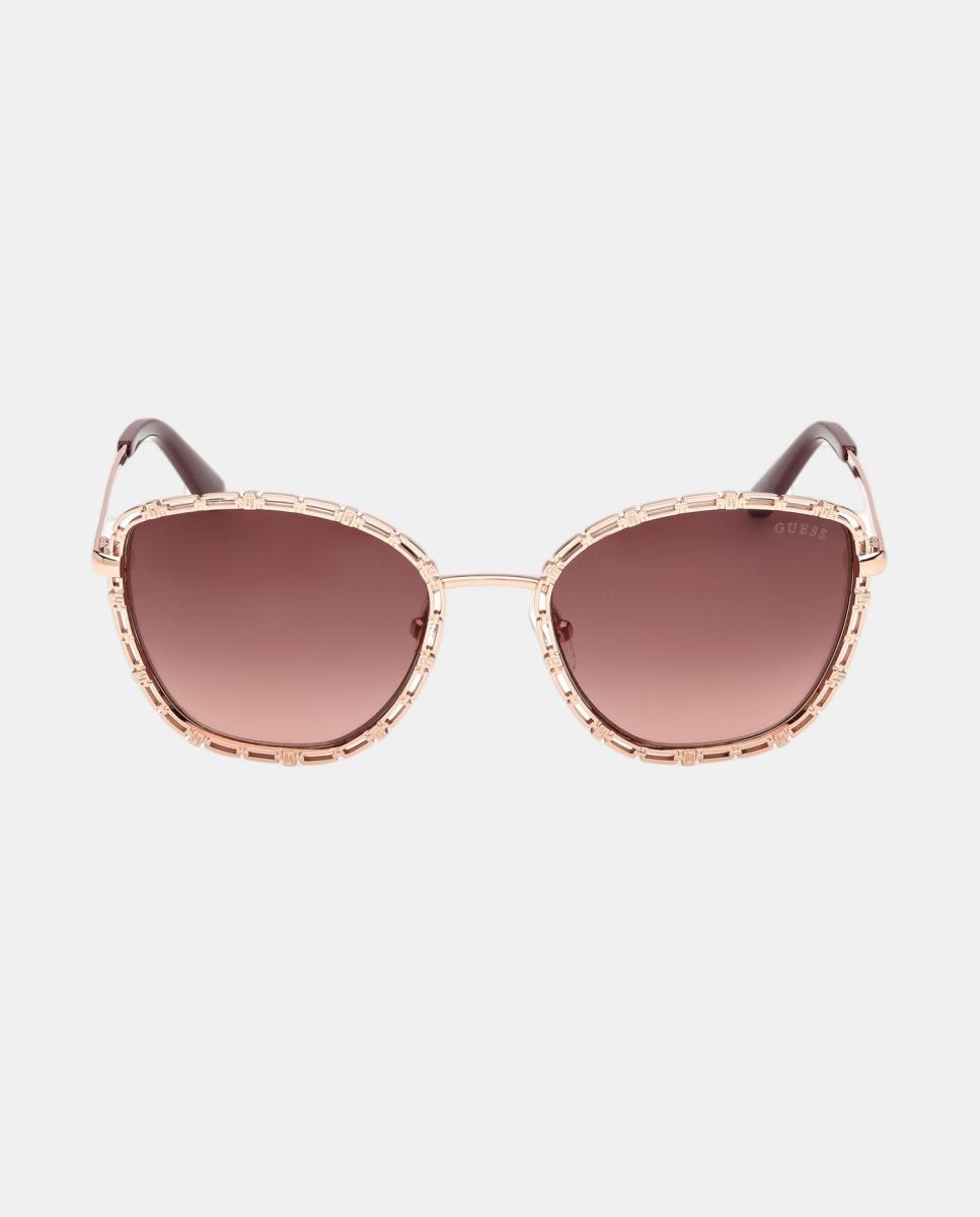 Gafa de sol de mujer cuadrada en metal con lente degradada - Guess - Oro Oro-1