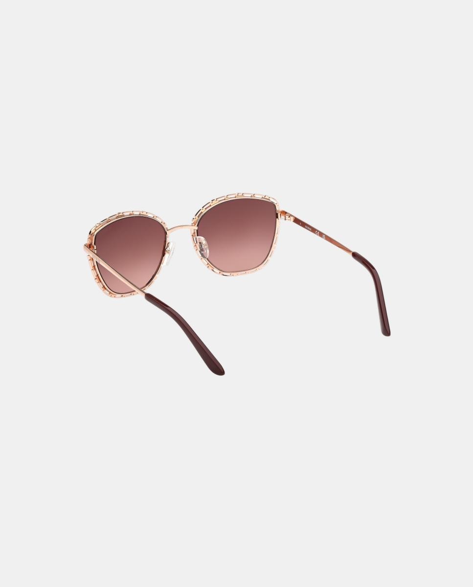 Gafa de sol de mujer cuadrada en metal con lente degradada - Guess - Oro Oro-4