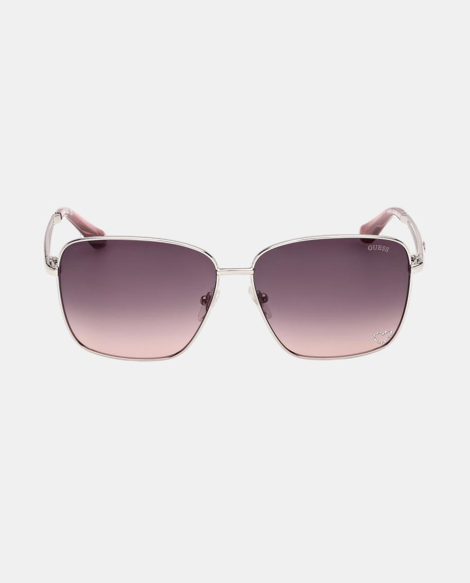 Gafas de sol GU00308 de mujer cuadrada en metal con lente degradada - Guess - Marrón Marrón-1