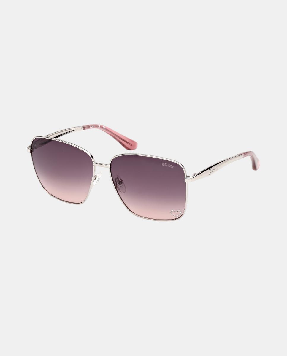 Gafas de sol GU00308 de mujer cuadrada en metal con lente degradada - Guess - Marrón Marrón-2