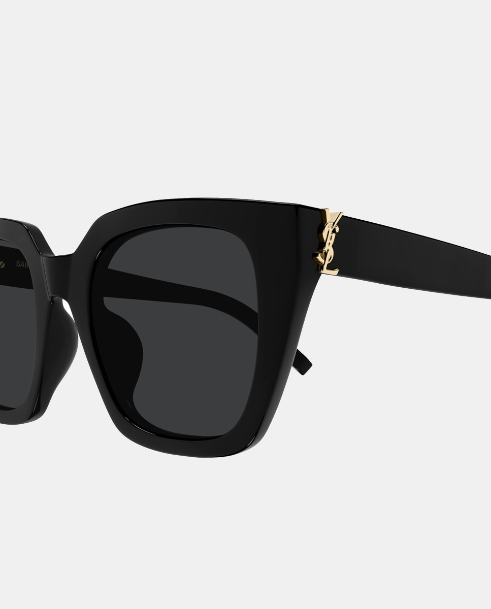 Gafas de sol de mujer ojo de gato en acetato reciclado - Saint Laurent - Negro Negro-3