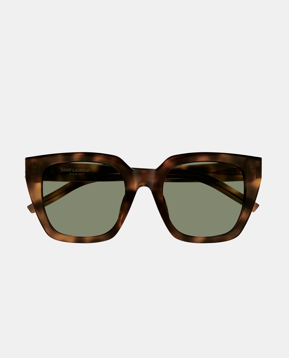 Gafas de sol de mujer ojo de gato en acetato reciclado - Saint Laurent - Marrón Marrón-2