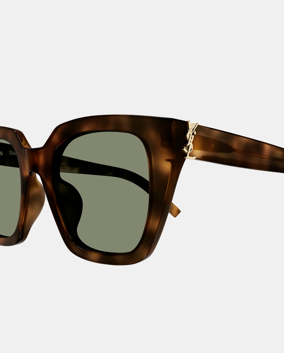 Gafas de sol de mujer ojo de gato en acetato reciclado - Saint Laurent - Marrón Marrón-3