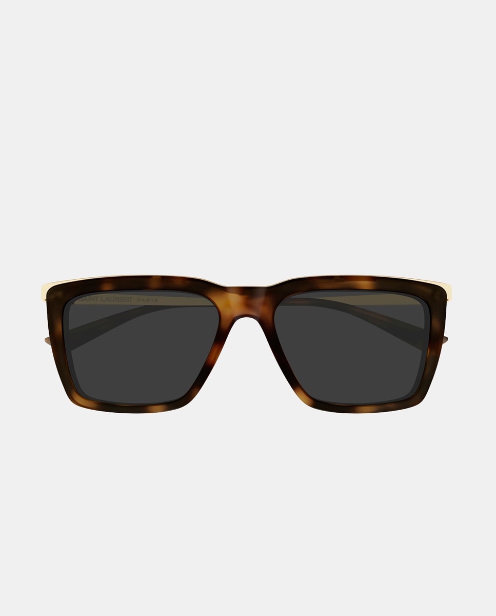Gafa de sol de hombre rectangular en acetato - Saint Laurent - Marrón Marrón-2