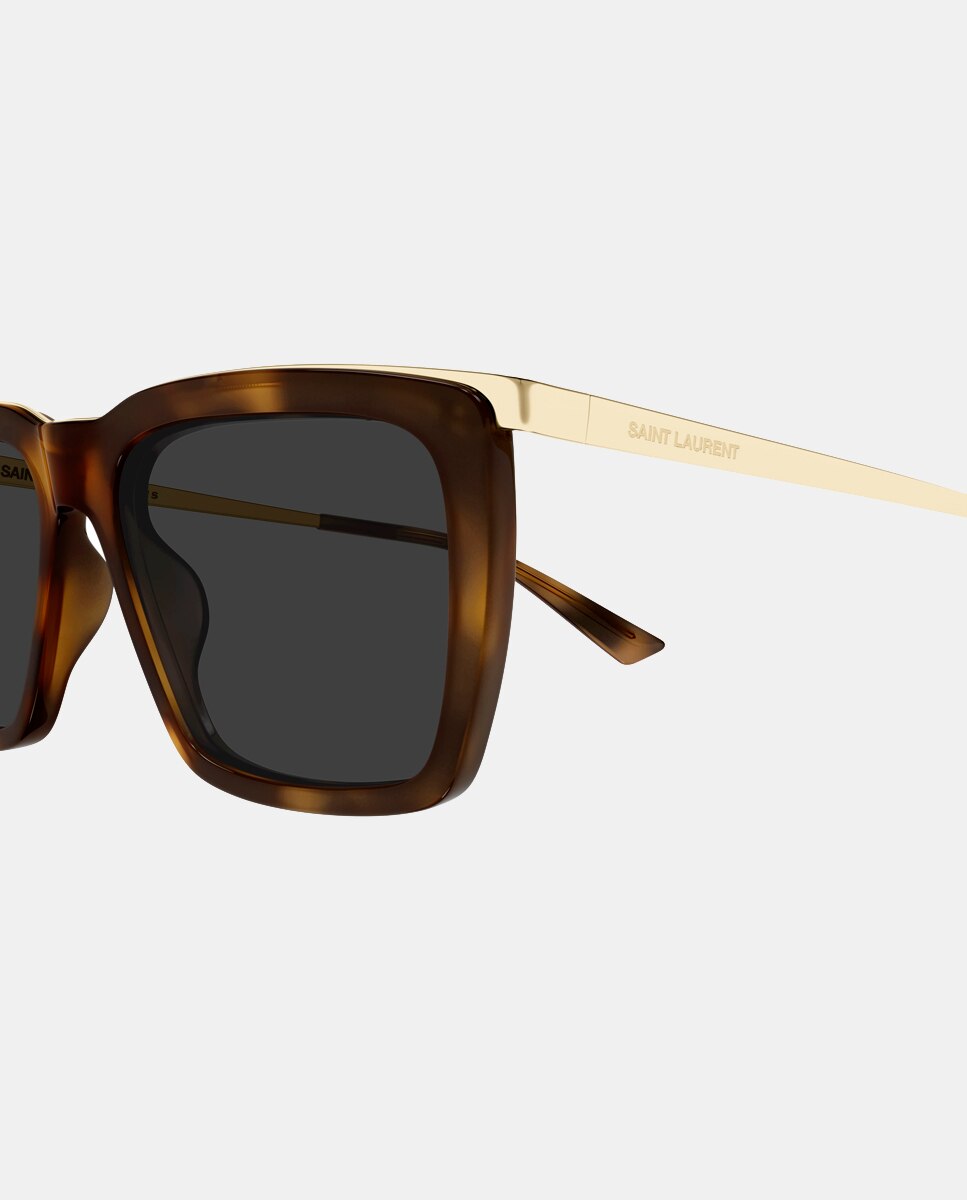 Gafa de sol de hombre rectangular en acetato - Saint Laurent - Marrón Marrón-3