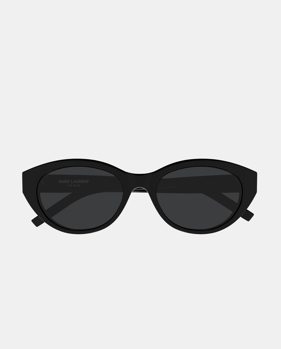 Gafa de sol de mujer ovalada en acetato - Saint Laurent - Negro Negro-2