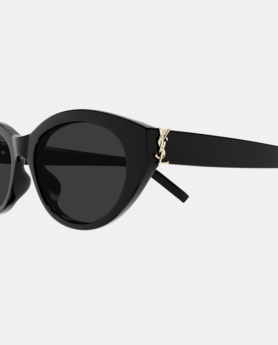 Gafa de sol de mujer ovalada en acetato - Saint Laurent - Negro Negro-3