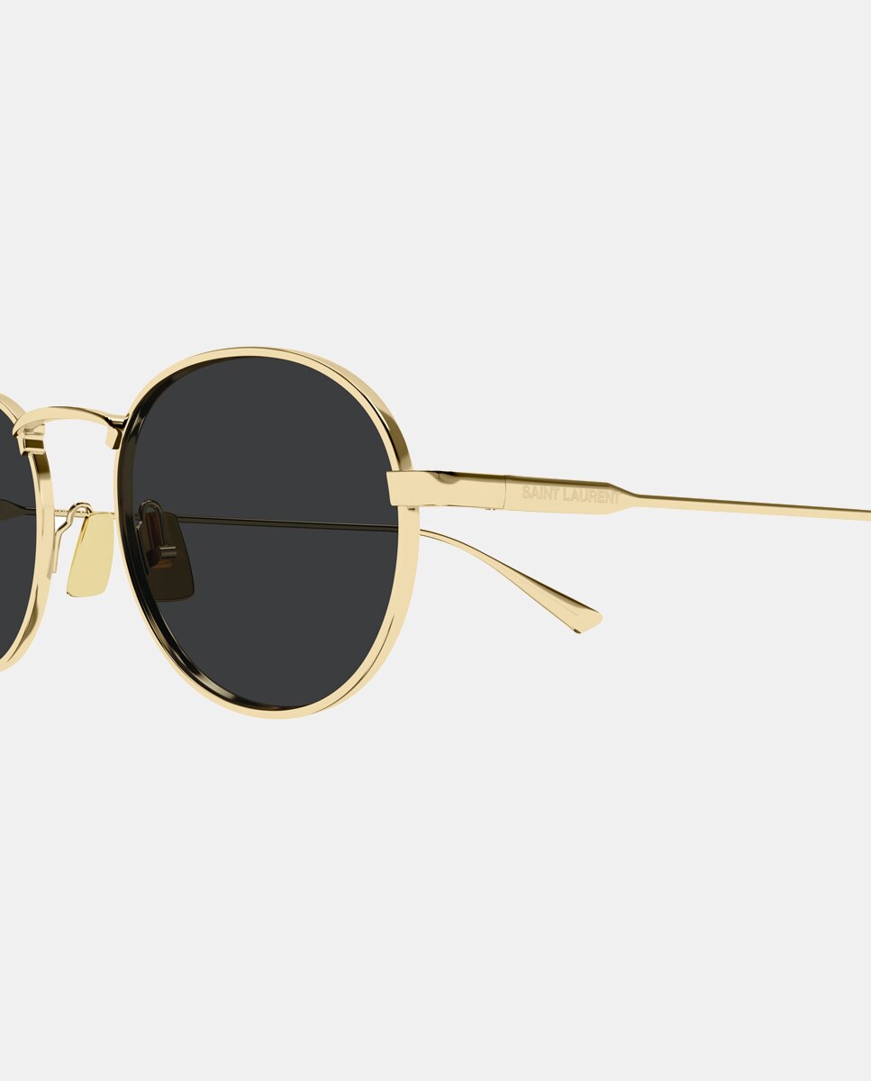 Gafa de sol de hombre ovalada metalica - Saint Laurent - Oro Oro-3