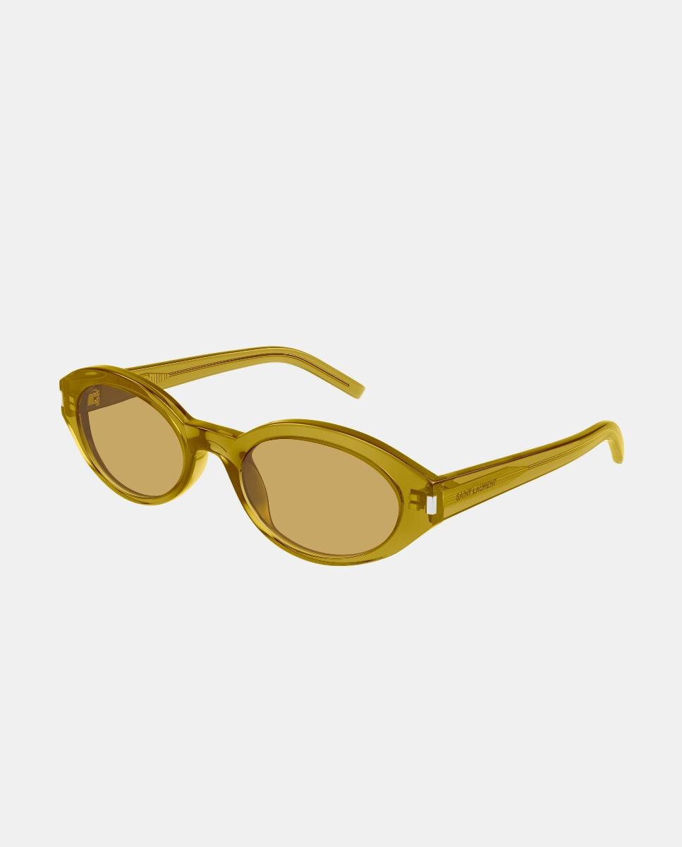 Gafa de sol de mujer ovalada en acetato - Saint Laurent - Verde Verde-1