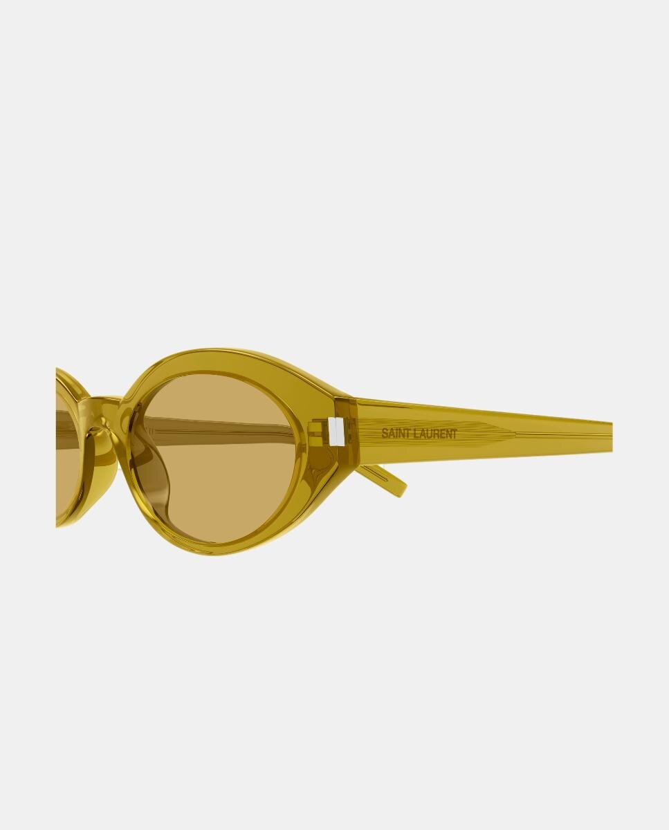 Gafa de sol de mujer ovalada en acetato - Saint Laurent - Verde Verde-2