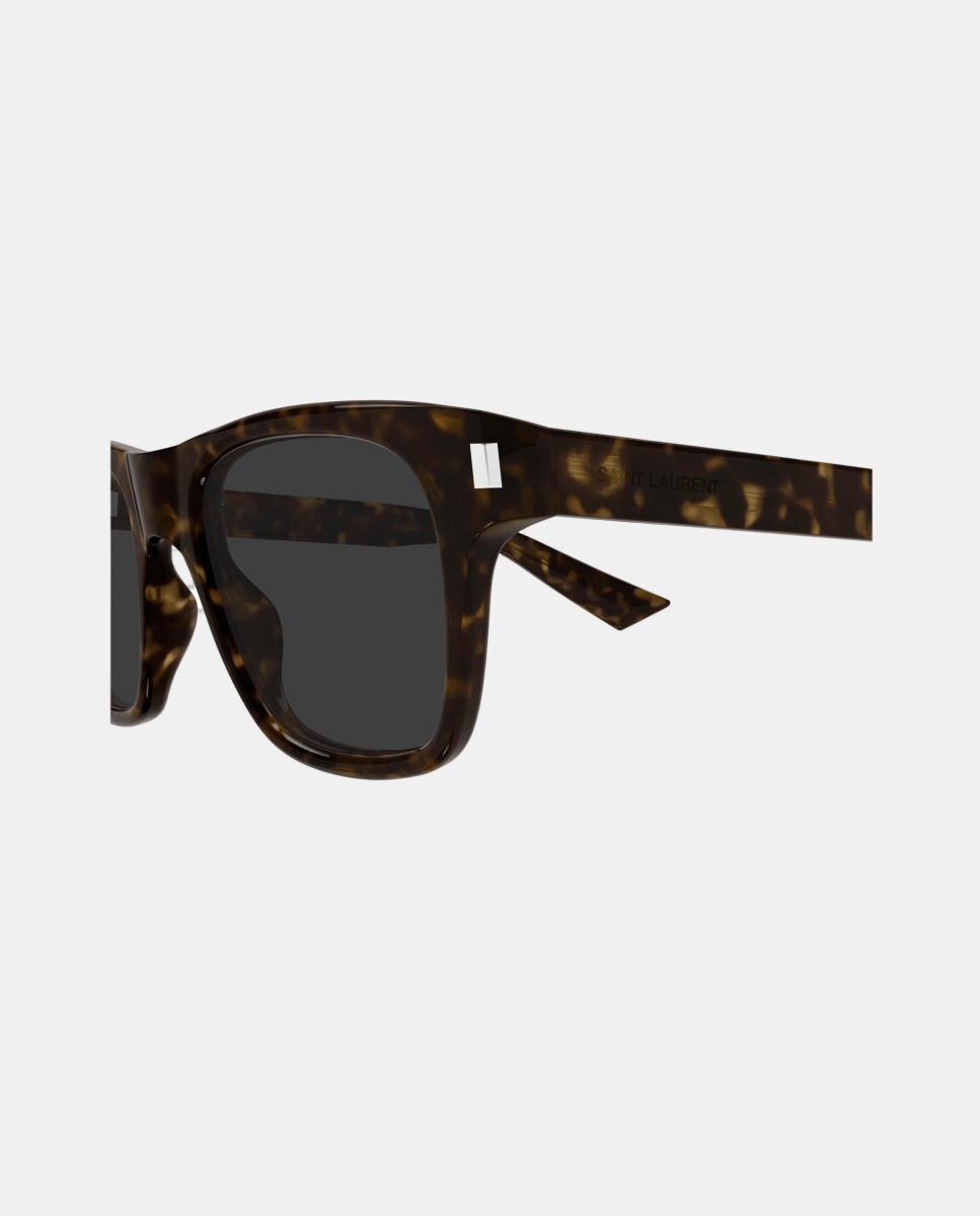 Gafa de sol de hombre rectangular en acetato - Saint Laurent - Marrón Marrón-3
