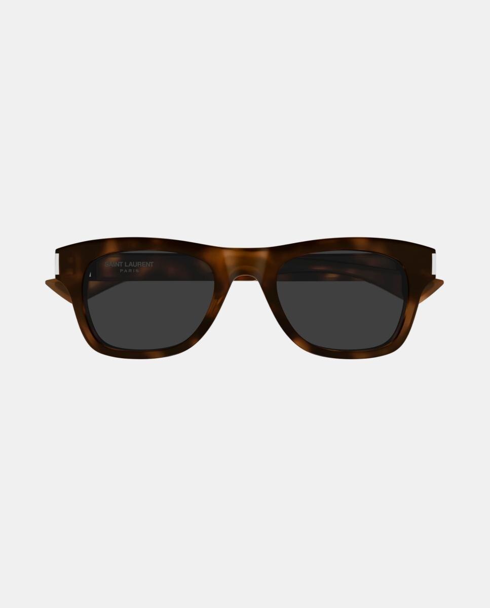 Imagen 2 de Gafa de sol de hombre rectangular en acetato - Saint Laurent - Marrón Marrón