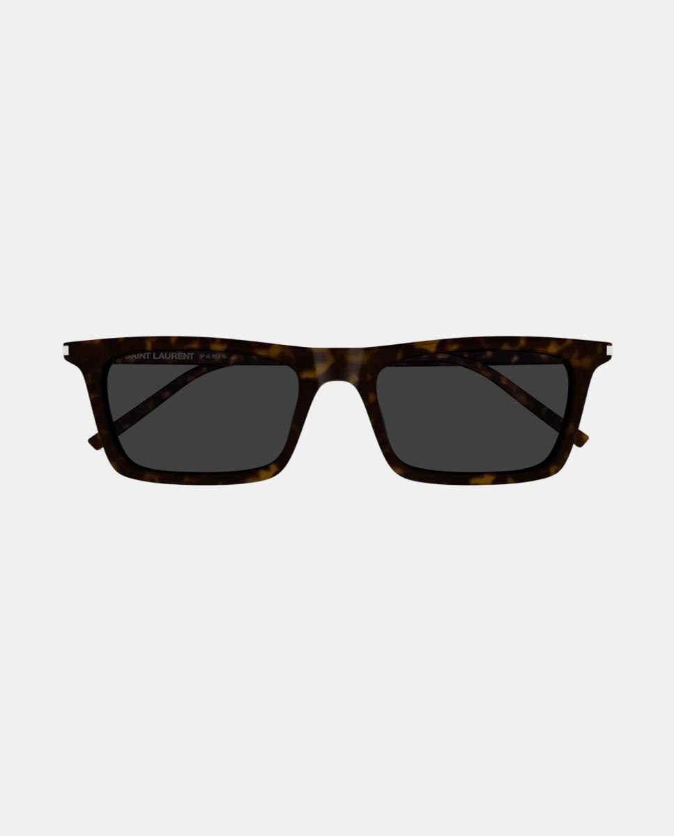 Gafa de sol unisex rectangular en acetato - Saint Laurent - Marrón Marrón-2