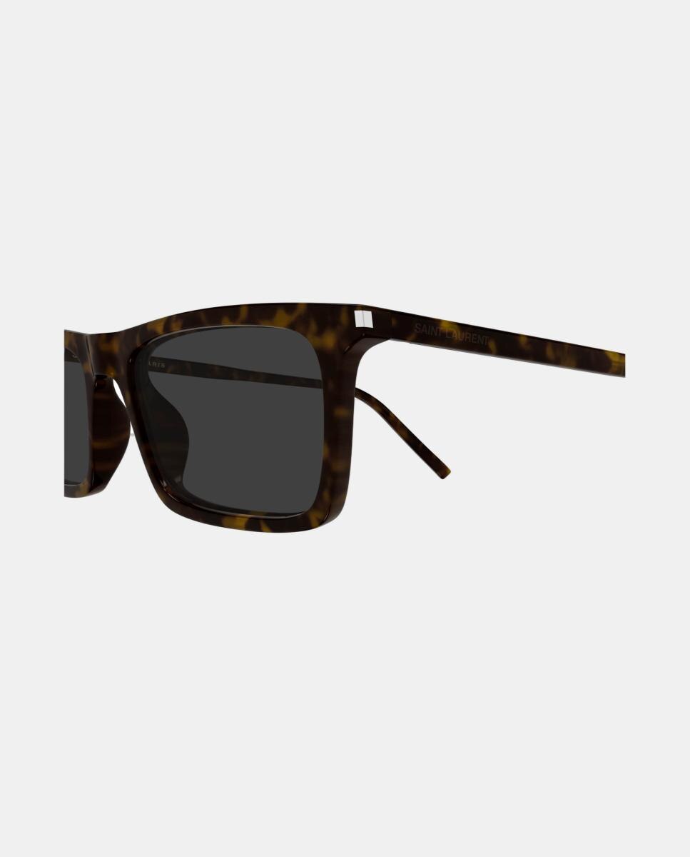 Gafa de sol unisex rectangular en acetato - Saint Laurent - Marrón Marrón-3