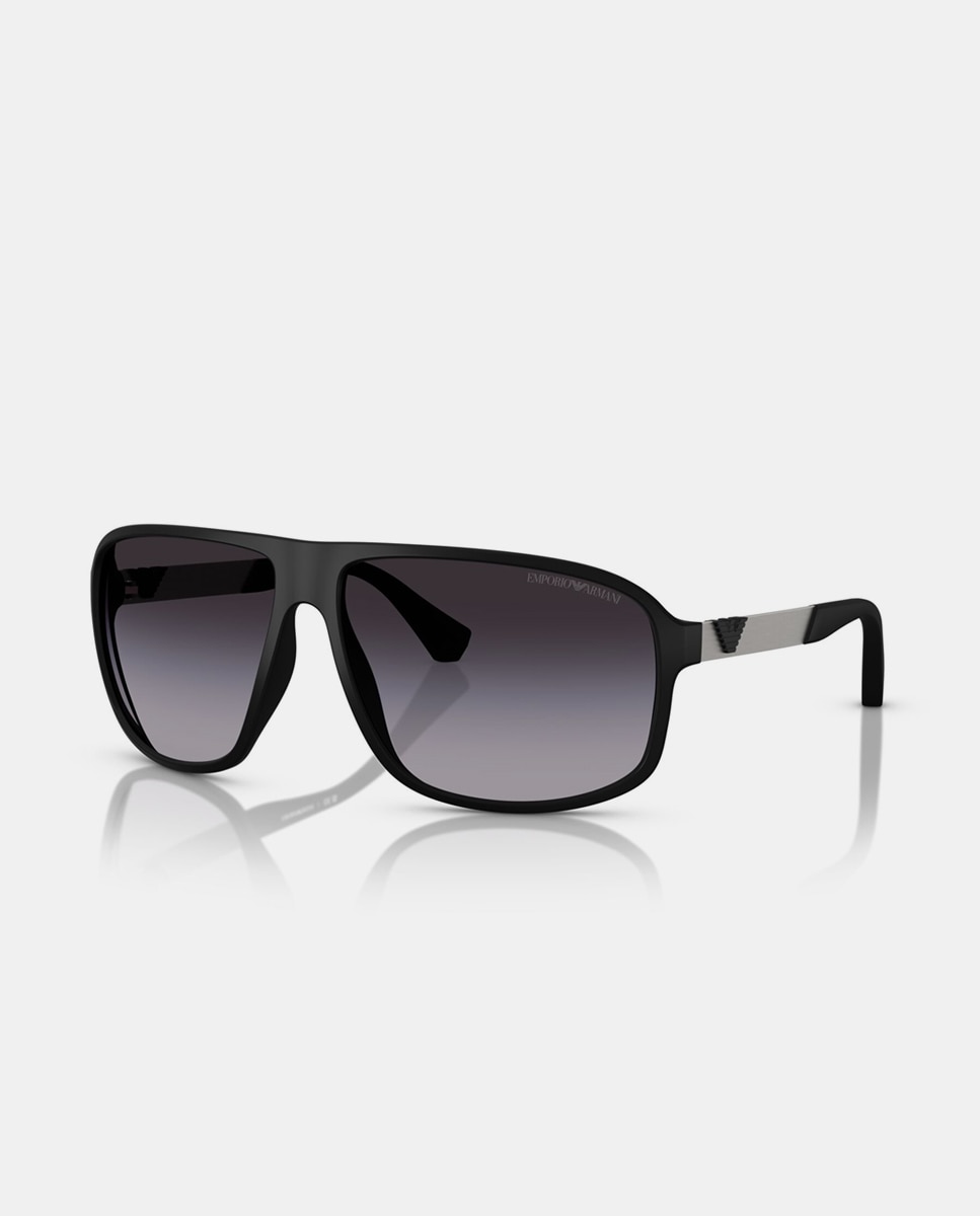 Gafas de sol EA4029 de hombre cuadrada en inyectado con lente degradada - Emporio Armani - Negro Negro-2