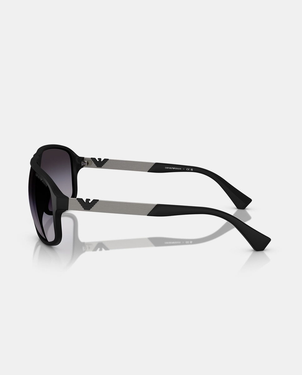 Gafas de sol EA4029 de hombre cuadrada en inyectado con lente degradada - Emporio Armani - Negro Negro-3