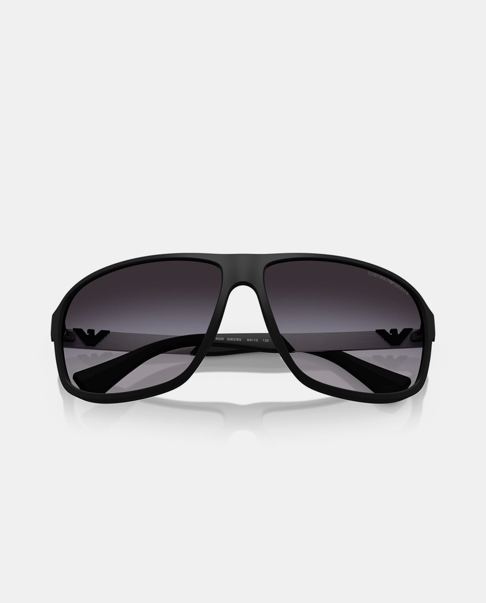 Gafas de sol EA4029 de hombre cuadrada en inyectado con lente degradada - Emporio Armani - Negro Negro-5