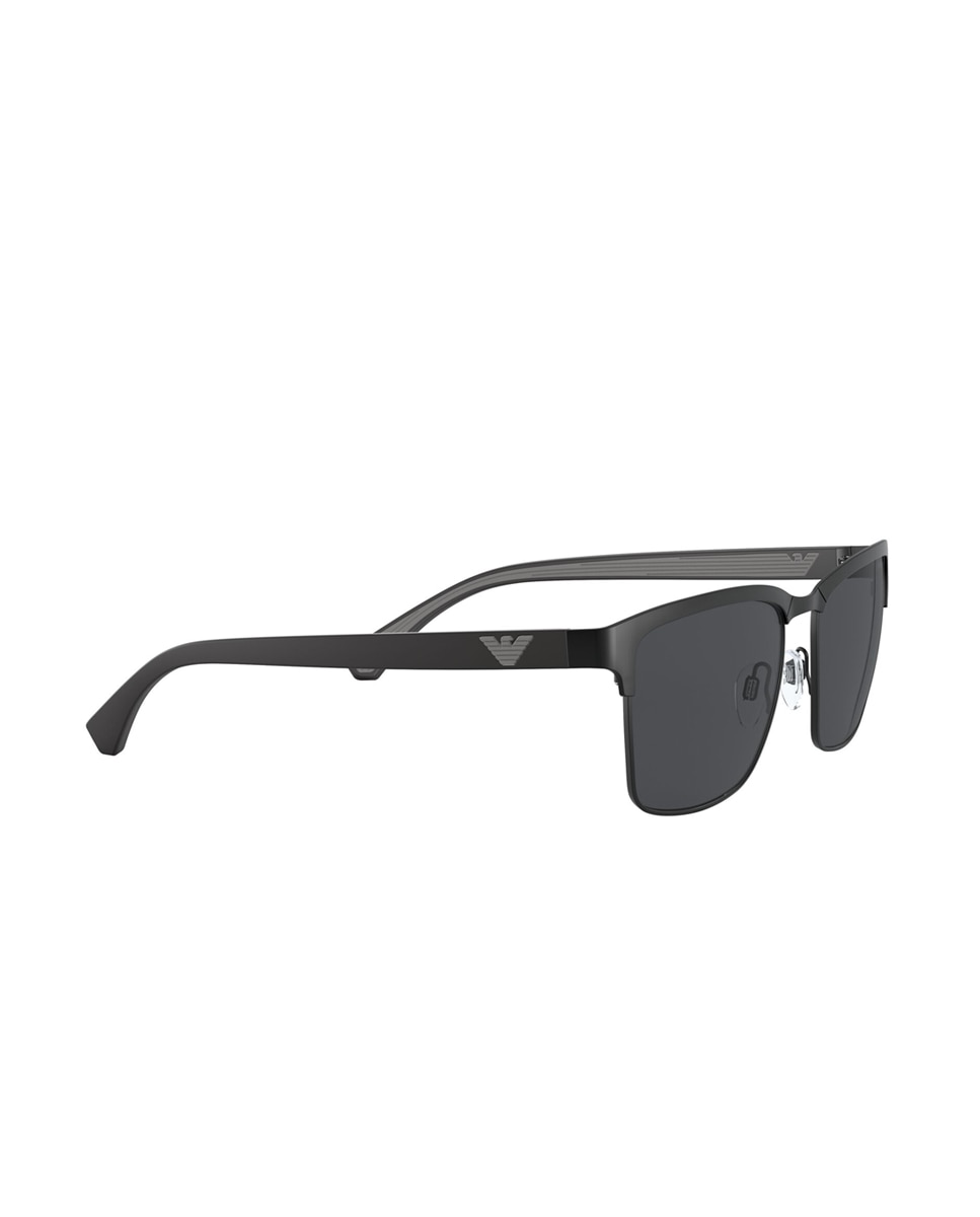 Gafas de sol EA2087 de hombre rectangular en metal - Emporio Armani - Negro Negro-2