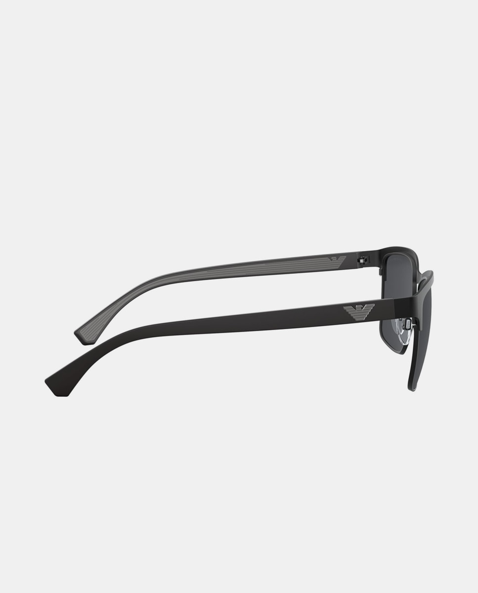 Gafas de sol EA2087 de hombre rectangular en metal - Emporio Armani - Negro Negro-6