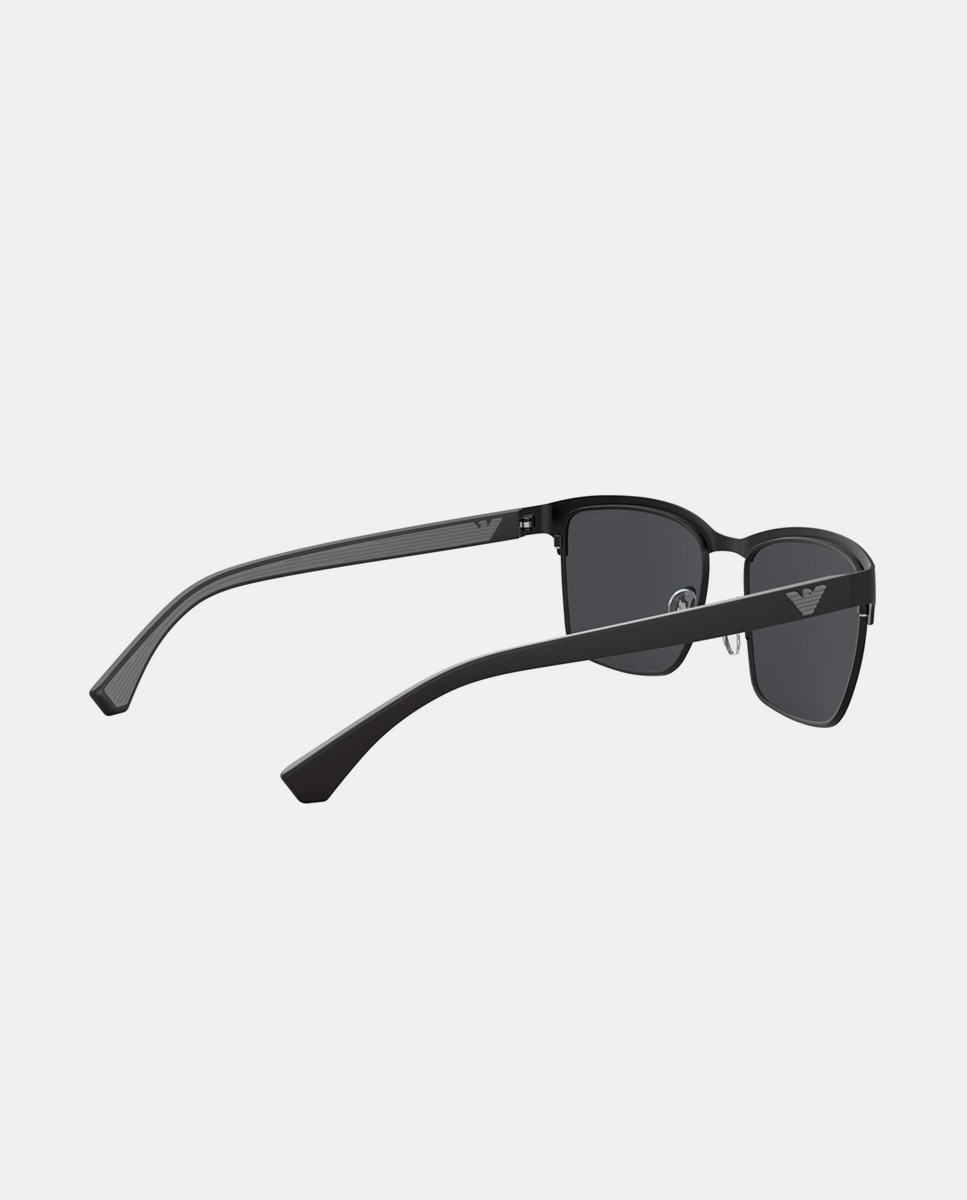 Gafas de sol EA2087 de hombre rectangular en metal - Emporio Armani - Negro Negro-7