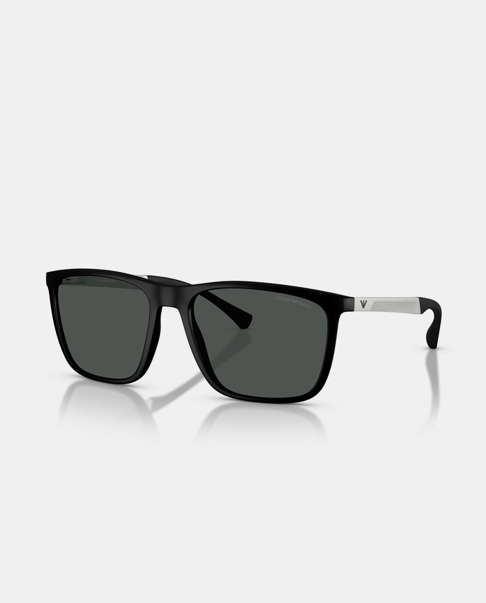 Gafas de sol EA4150 de hombre rectangular en inyectado - Emporio Armani - Negro Negro-4