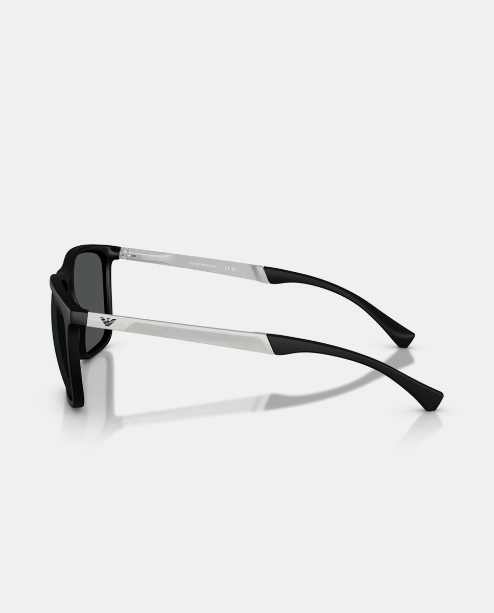 Gafas de sol EA4150 de hombre rectangular en inyectado - Emporio Armani - Negro Negro-5