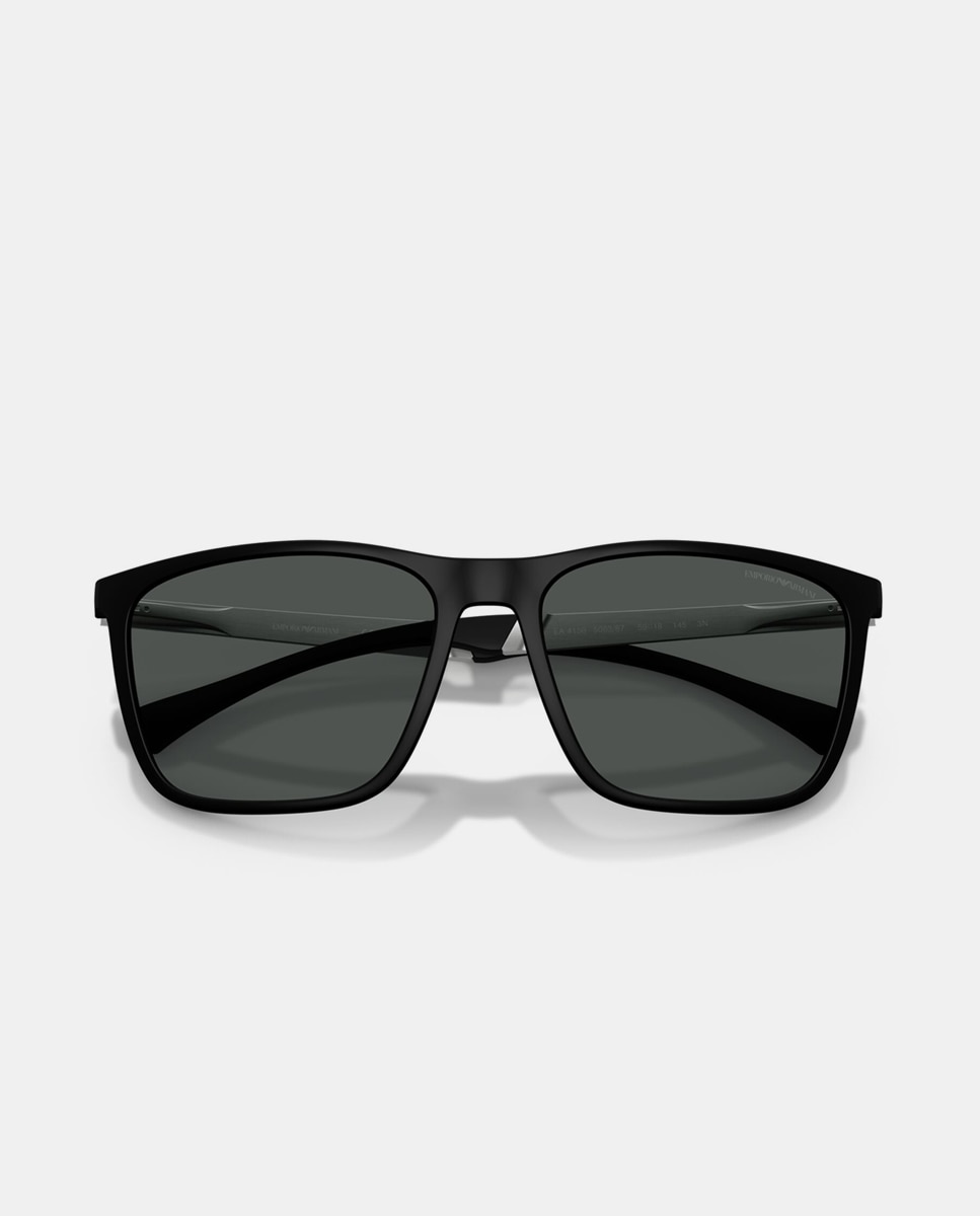 Gafas de sol EA4150 de hombre rectangular en inyectado - Emporio Armani - Negro Negro-7