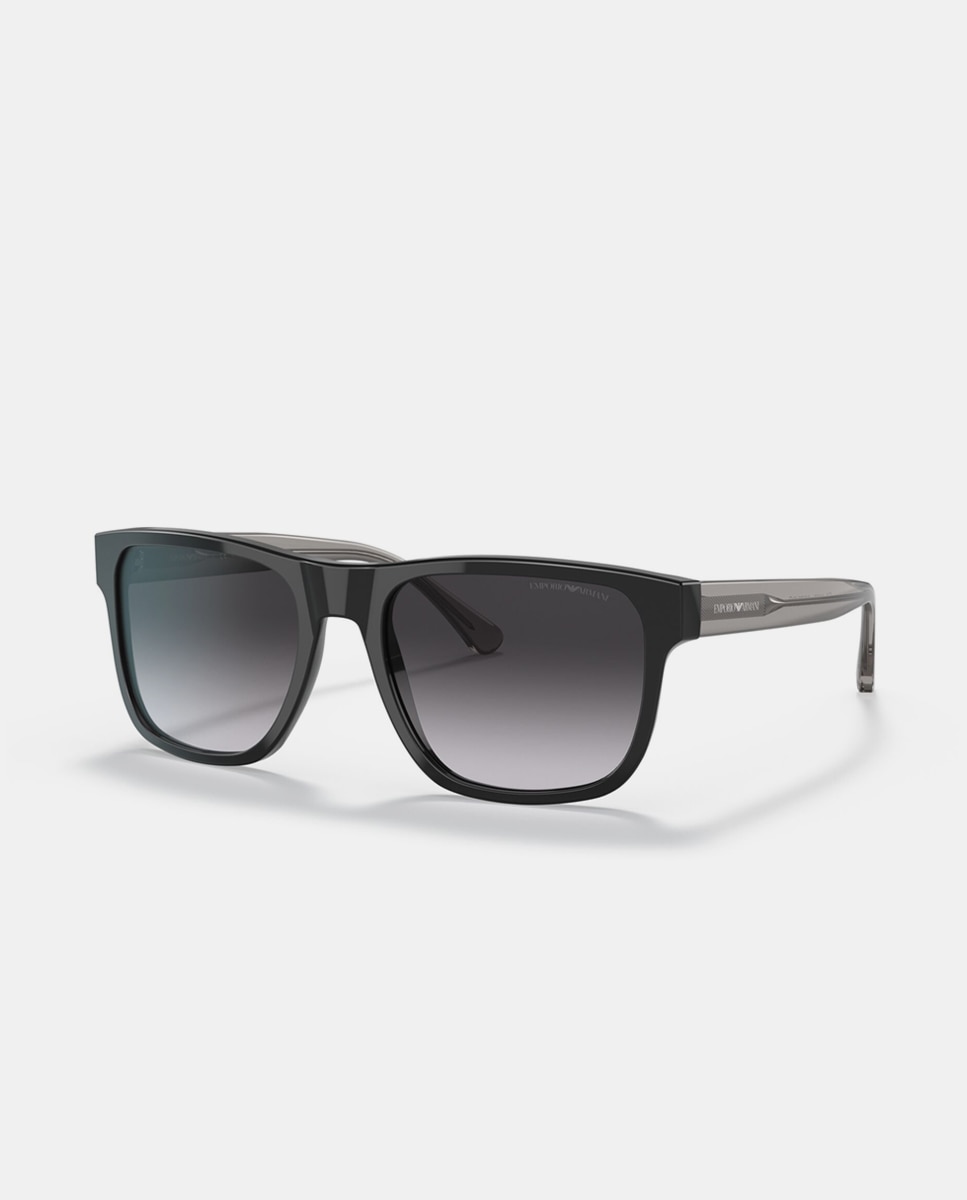 Imagen 2 de Gafas de sol EA4163 de hombre rectangular en acetato con lente degradada - Emporio Armani - Negro Negro