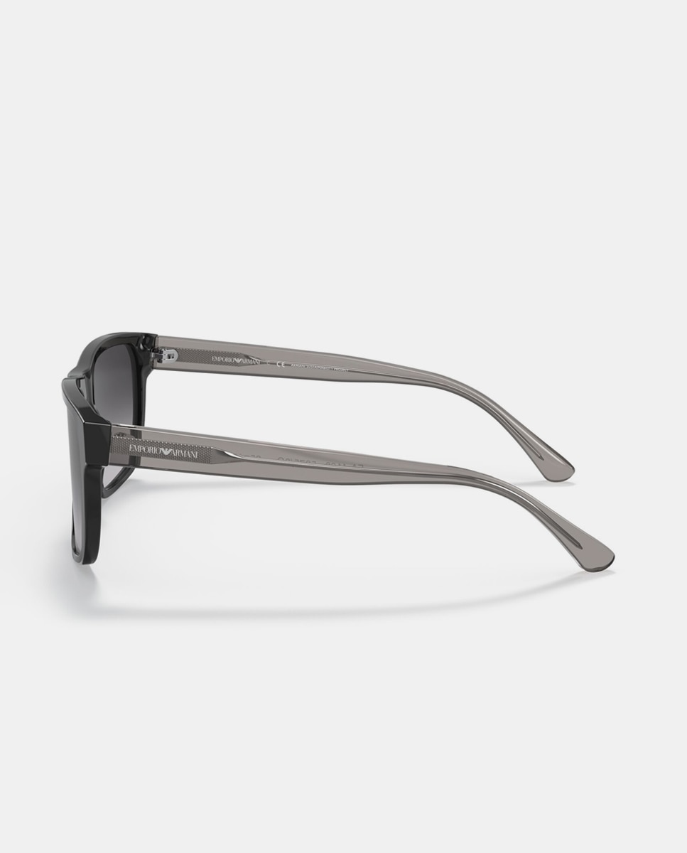Imagen 3 de Gafas de sol EA4163 de hombre rectangular en acetato con lente degradada - Emporio Armani - Negro Negro