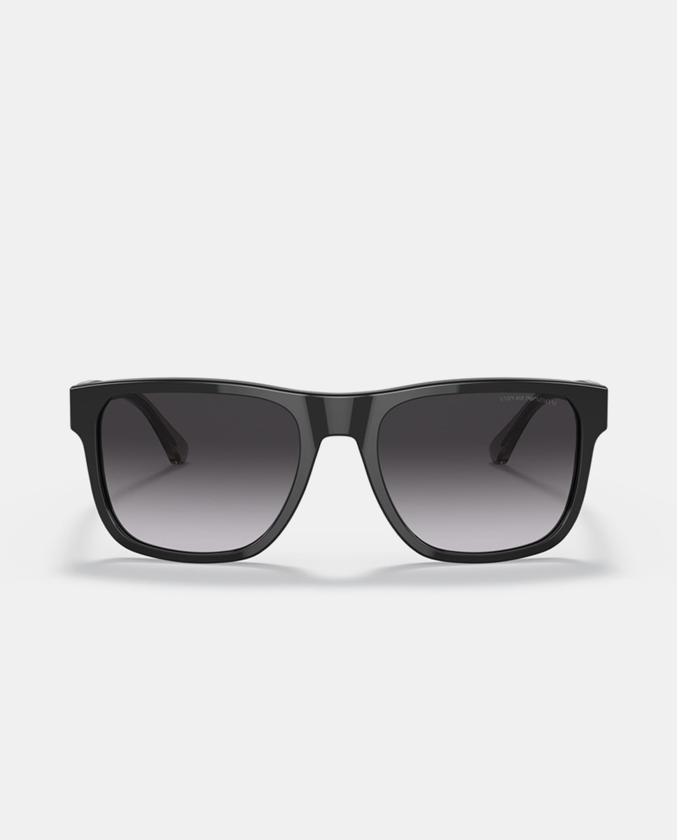 Imagen 4 de Gafas de sol EA4163 de hombre rectangular en acetato con lente degradada - Emporio Armani - Negro Negro