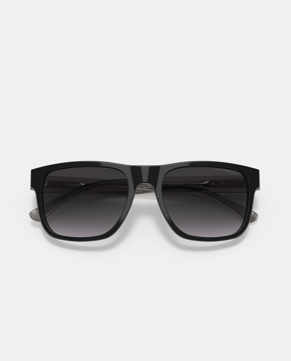 Imagen 5 de Gafas de sol EA4163 de hombre rectangular en acetato con lente degradada - Emporio Armani - Negro Negro