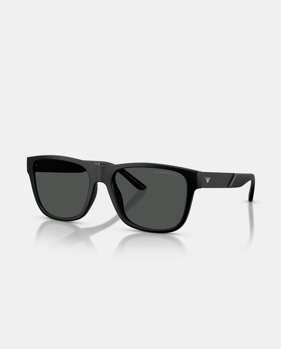 Gafas de sol EA4243 de hombre cuadrada en inyectado Negro Emporio