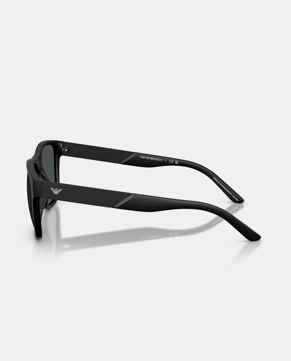 Gafas de sol EA4243 de hombre cuadrada en inyectado - Emporio Armani - Negro Negro-3