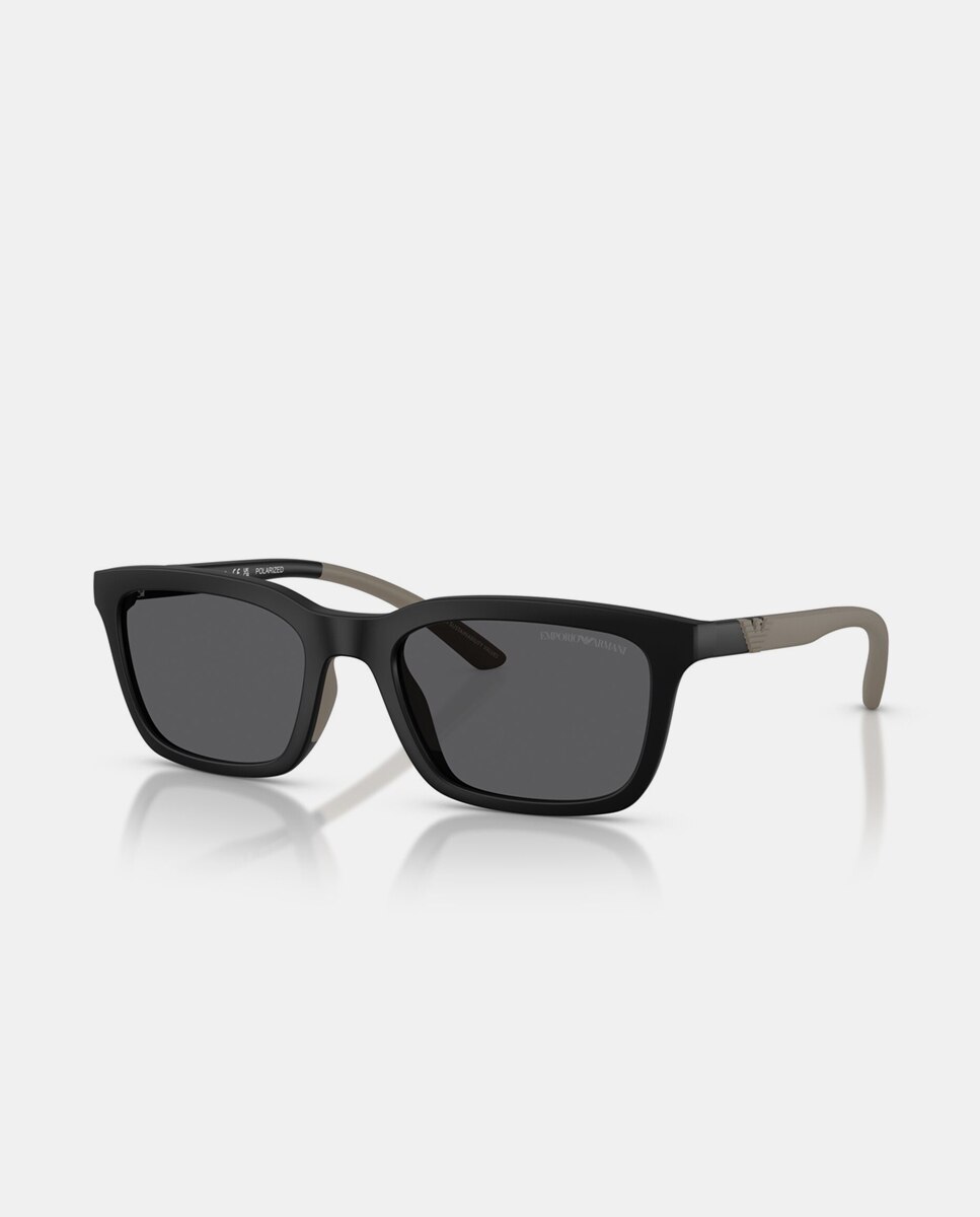 Gafas de sol EA4249U de hombre rectangular en inyectado con lente polarizada - Emporio Armani - Negro Negro-2