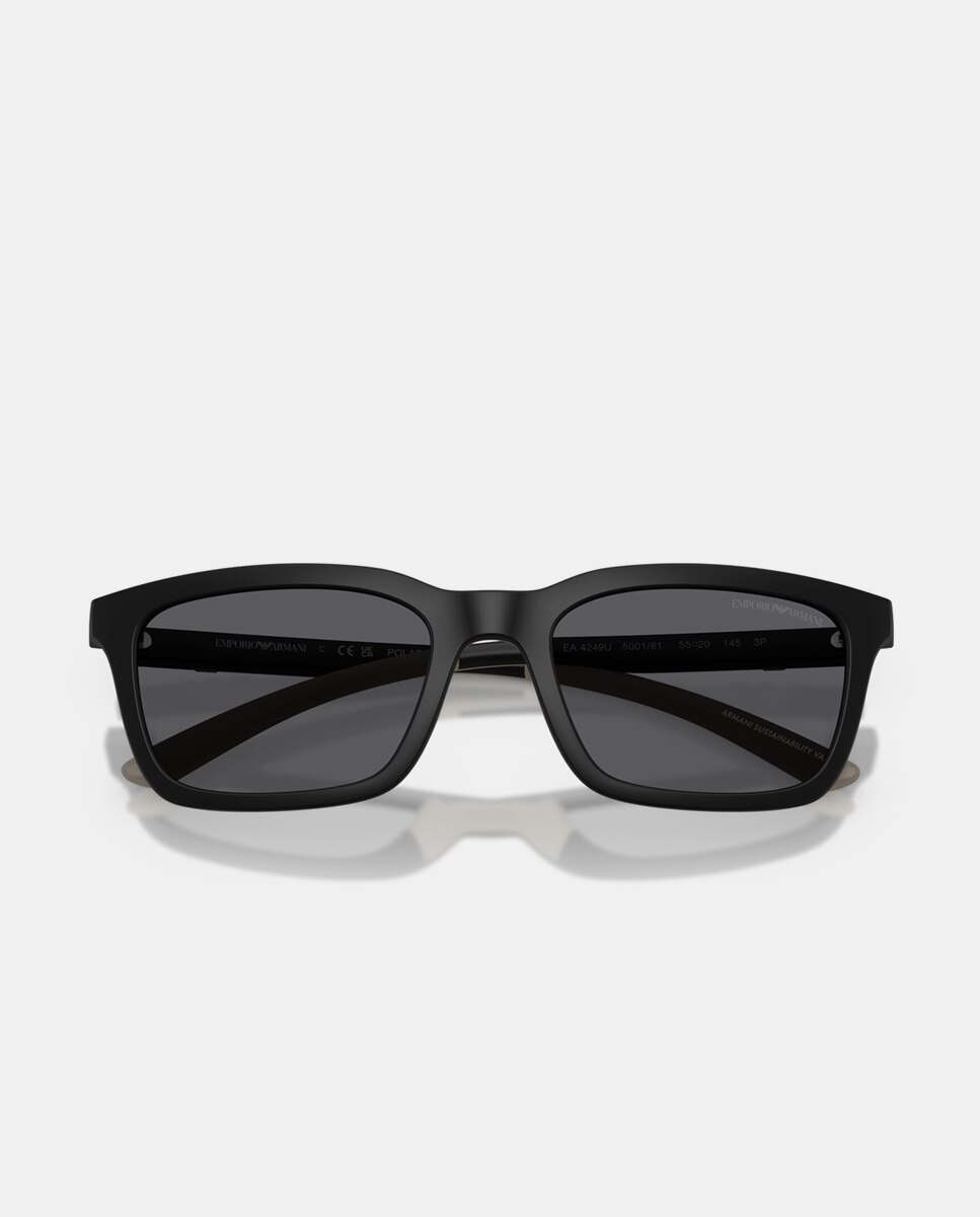 Gafas de sol EA4249U de hombre rectangular en inyectado con lente polarizada - Emporio Armani - Negro Negro-5
