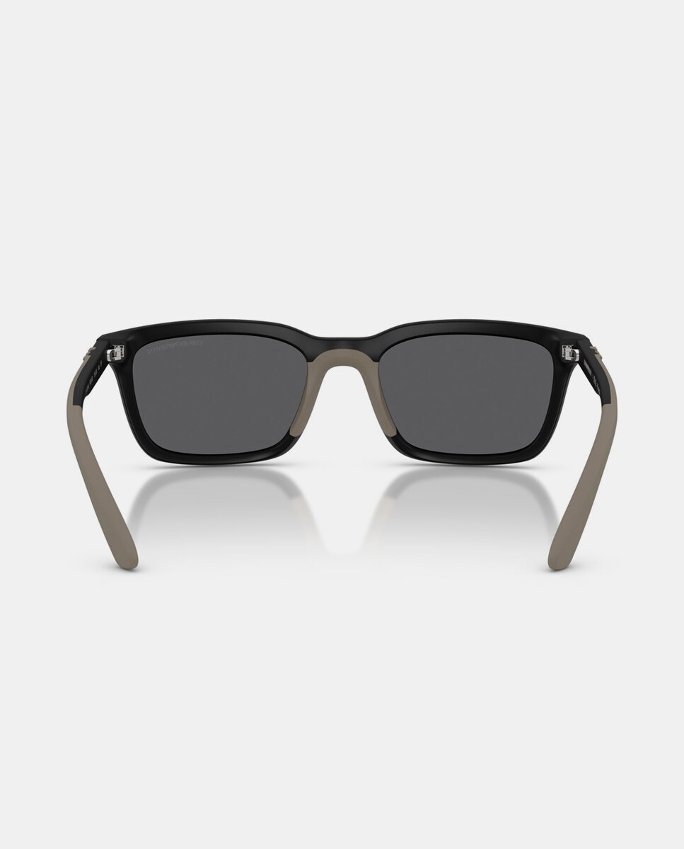Gafas de sol EA4249U de hombre rectangular en inyectado con lente polarizada - Emporio Armani - Negro Negro-6
