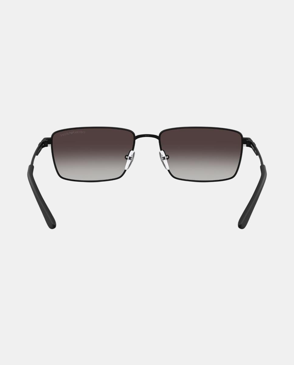 Gafas de sol EA2169 de hombre rectangular en metal con lente degradada - Emporio Armani - Negro Negro-6