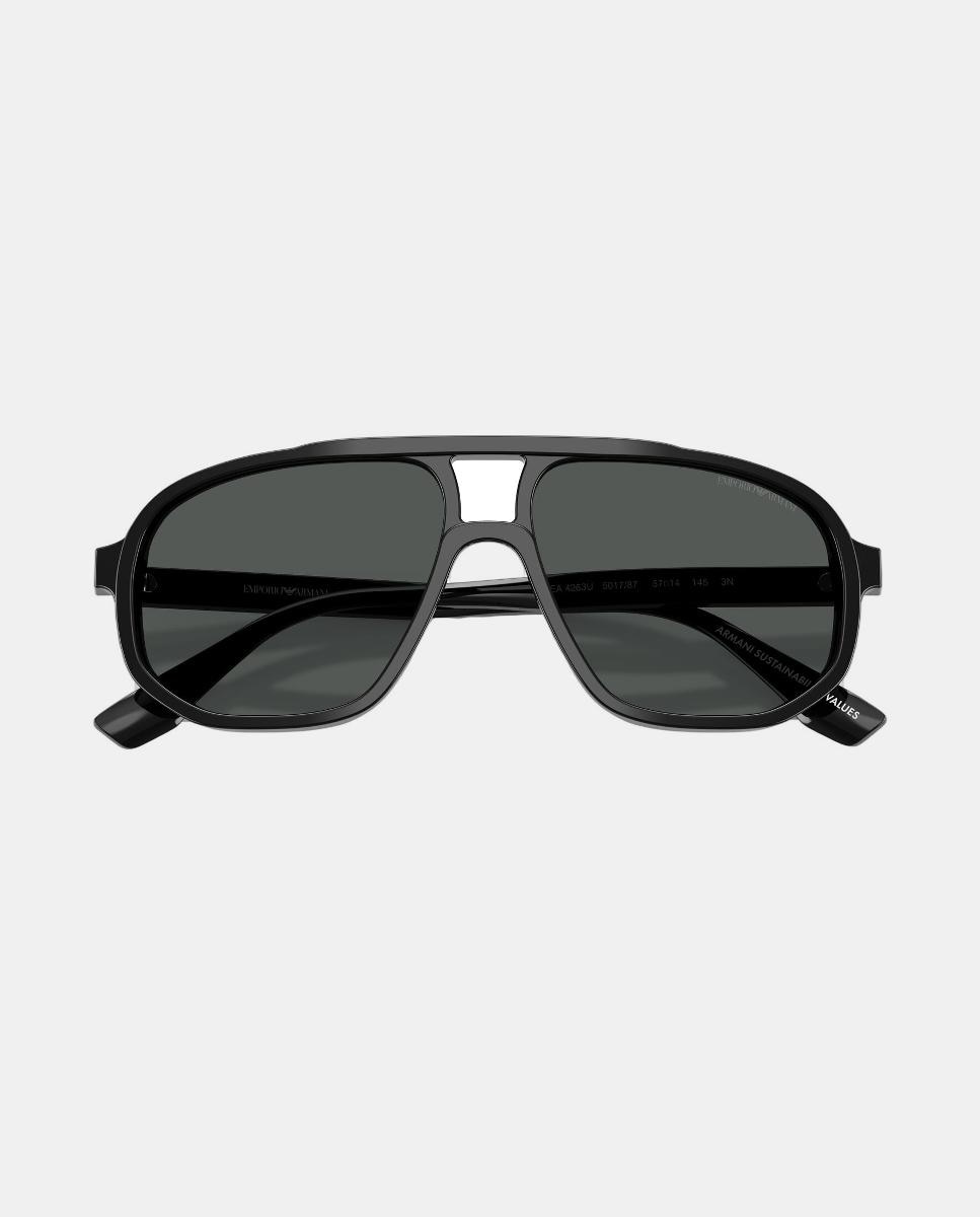 Gafas de sol EA4263U de hombre piloto en acetato - Emporio Armani - Negro Negro-5