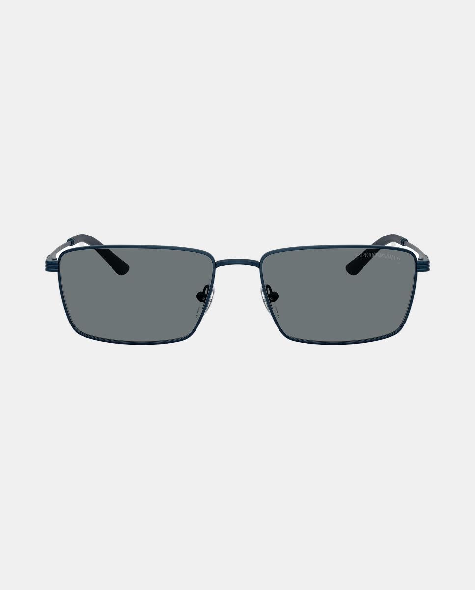 Gafas de sol EA2169 de hombre rectangular en metal - Emporio Armani - Azul Azul-1